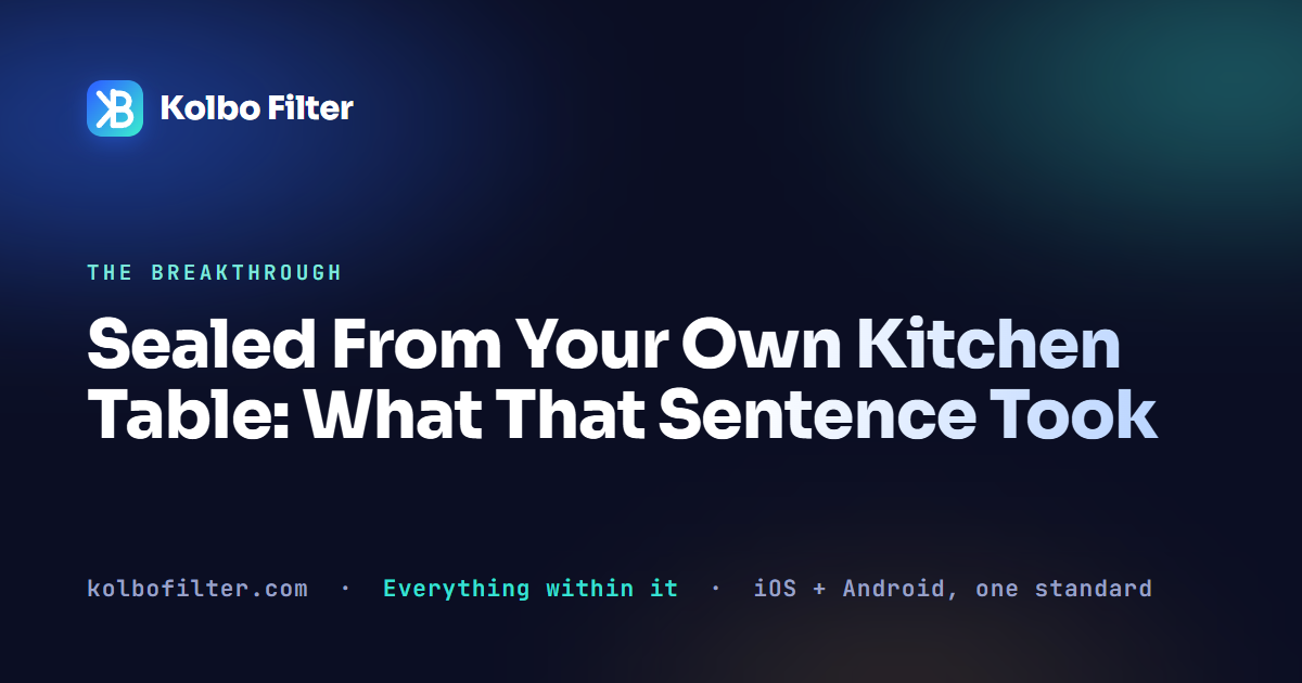 Sealed From Your Own Kitchen Table: What That Sentence Took