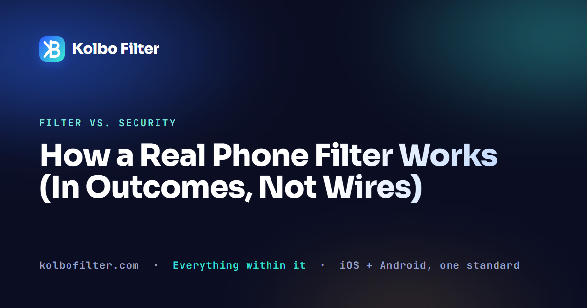 How a Real Phone Filter Works (In Outcomes, Not Wires)