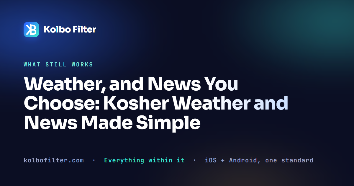 Weather, and News You Choose: Kosher Weather and News Made Simple