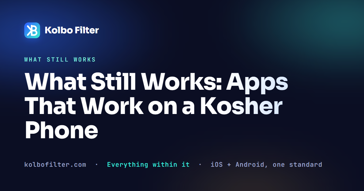 What Still Works: Apps That Work on a Kosher Phone